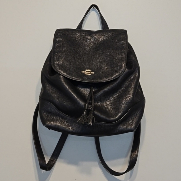 COACH black LEATHER BACKPACK - Picture 6 of 6